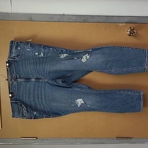 Old Navy Medium Wash Mid Rise Rockstar Super Skinny Distressed Jeans